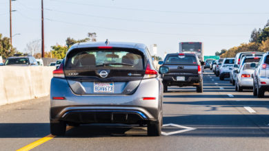 ניסאן ליף בנתיב Car Pool בסן פרנסיסקו