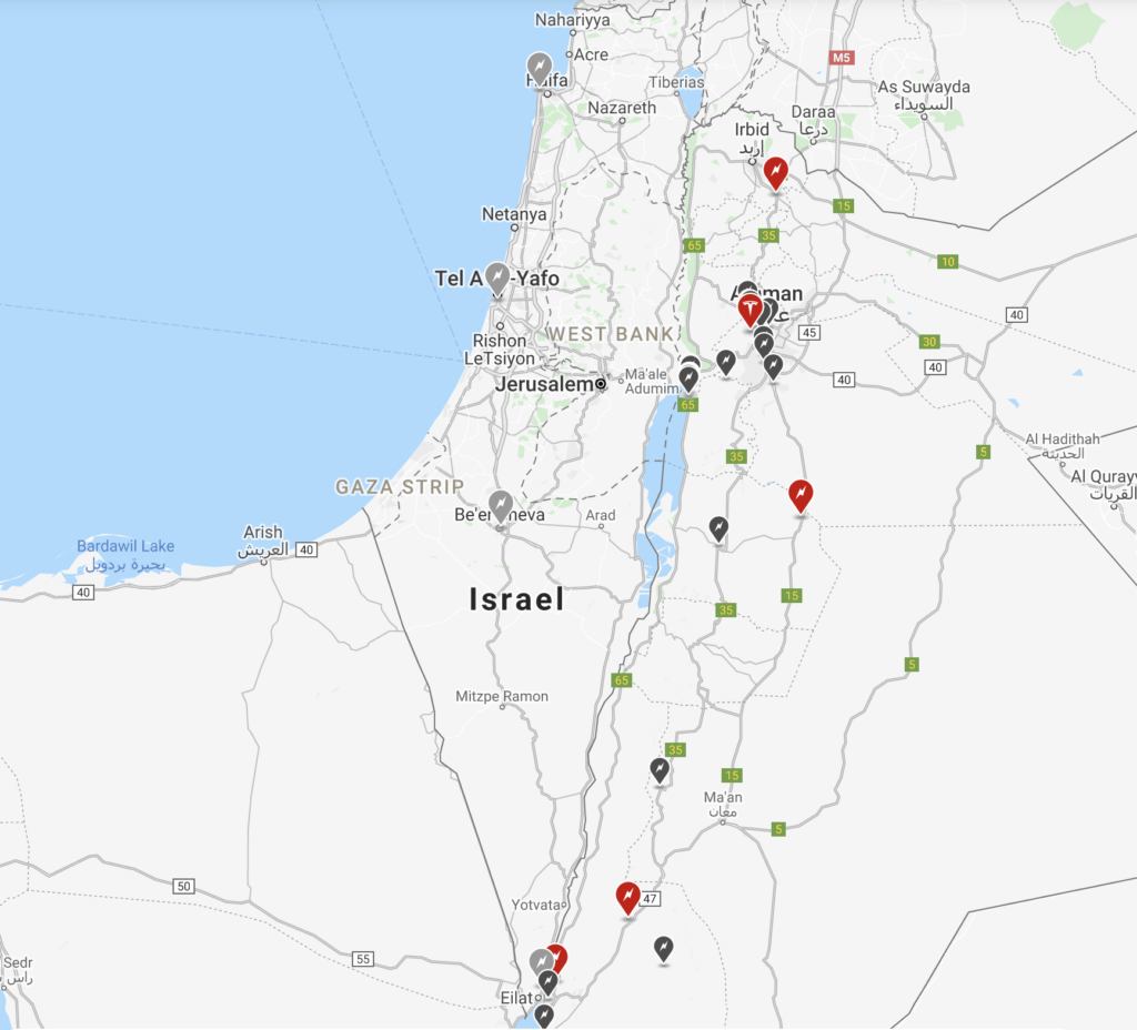 מפת הסופרצרגרס של טסלה בישראל עם תכנון עתידי