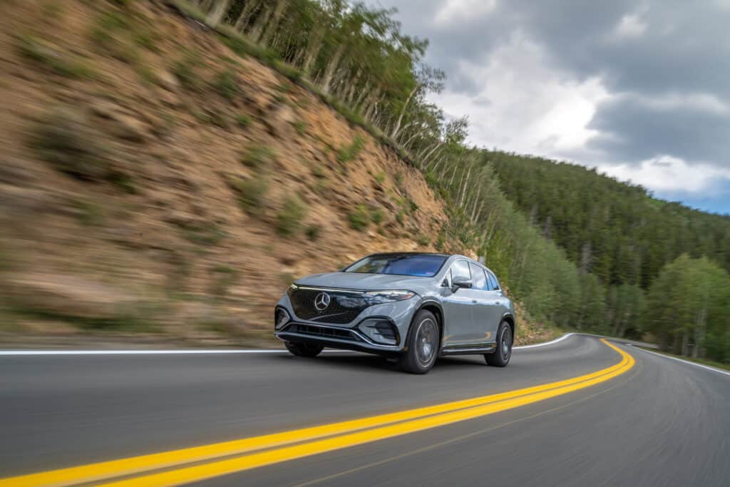 Press Test Drive EQS SUV, 2022, DenverPress Test Drive EQS SUV, 2022, Denver