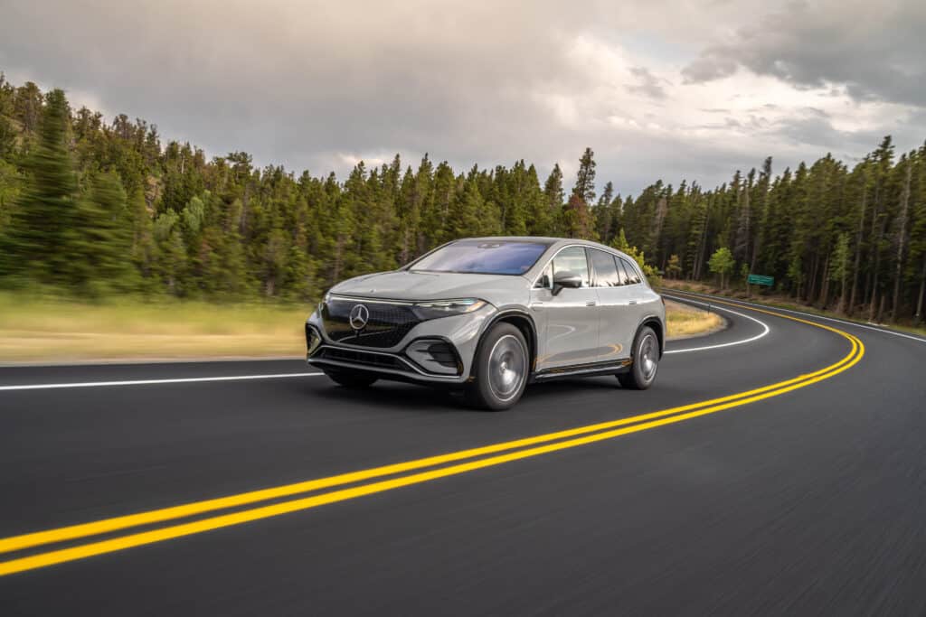 Press Test Drive EQS SUV, 2022, DenverPress Test Drive EQS SUV, 2022, Denver