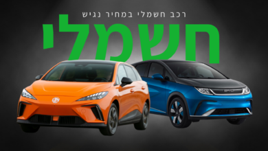 שני רכבים חשמליים זולים עם הכיתוב רכב חשמלי נגיש