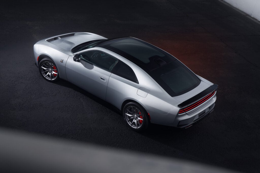 The optional full-length glass roof of the all-new Dodge Charger