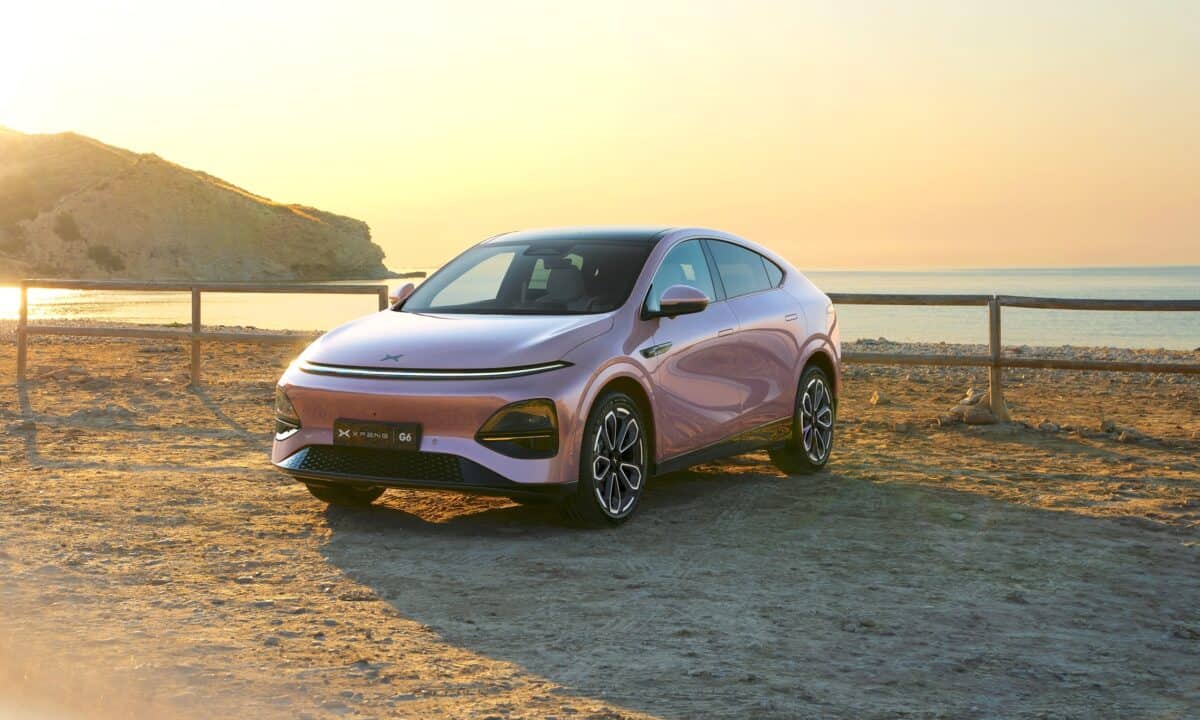 אקספנג G6 מודל 2026 בצבע ורוד חונה בחוף ים