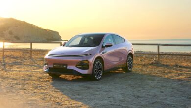 אקספנג G6 מודל 2026 בצבע ורוד חונה בחוף ים