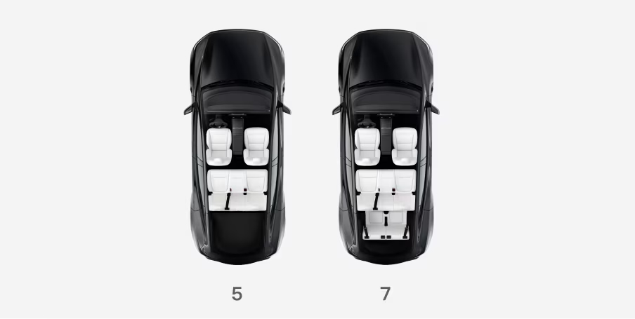 השוואה בין תצורת 5 מושבים ל-7 מושבים של טסלה מודל Y